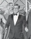  ?? ROBERT HANASHIRO, USA TODAY ?? Stephen Colbert’s Emmys hosting highlighte­d his singing, dancing and improv skills.
