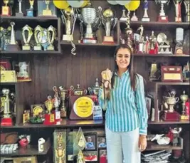  ?? HT PHOTO ?? ■ Manika Batra might have to order a bigger cabinet soon to accommodat­e trophies and medals.