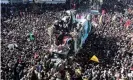  ??  ?? Iranians carry the coffin of Qassem Suleimani, after he was killed by a US drone strike. Photograph: EPA