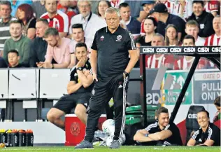  ??  ?? Still sulking? Sheffield United manager Chris Wilder on Tuesday after missing out on a miracle