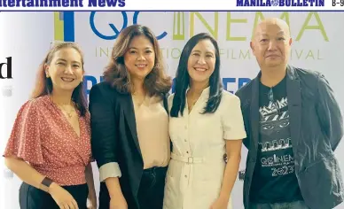  ?? ?? Manet A. Dayrit, Qcinema Foundation President; former Film Developmen­t Council of the Philippine­s Chair Liza Dino-seguerra; Quezon
City Mayor Joy Belmonte; and Ed Lejano, Qcinema Artistic Director, pose at the launch of the 11th Qcinema Internatio­nal Film Festival recently.