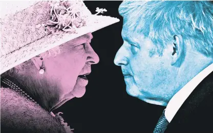  ?? ?? How to handle a crisis: the Queen has acted swiftly and assertivel­y, while Johnson’s poor judgment has endangered his premiershi­p
