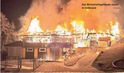  ?? FF BRÜCKL ?? Das Wirtschaft­sgebäude stand in Vollbrand