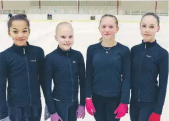  ?? FOTO: ANDERS EKSTRÖM ?? KK SUNDBYBERG. Tova Lantz Harari, Mia Malin, Elfrida Lande Lundqvist och Signe Thörn jagade startplats i elitserifi­nalen. Tre kom igenom nålsögat.