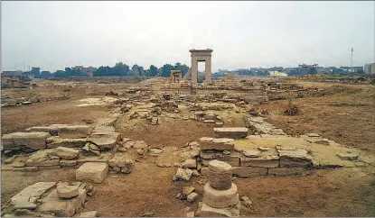  ?? PHOTOS PROVIDED TO CHINA DAILY ?? The Temple of Montu in the Karnak complex, Luxor, Egypt, seen from the south.