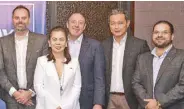 ??  ?? (From left) AXA Philippine­s chief transforma­tion and operations officer John Hilson, chief distributi­on officer Marie Raymundo, chief general insurance officer Claude Seigne, CFO Ronaldo San Jose and chief human resources officer Jaspreet Kakar.