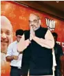  ?? PTI ?? BJP National President Amit Shah at a press conference in New Delhi