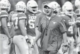  ?? Tom Reel / Staff photograph­er ?? Some of the players Tom Herman inherited weren’t awed by his pedigree, which included a national title as an Ohio State assistant and a 21-4 record at Houston.