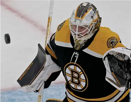  ?? MAtt stOnE / HErAld stAFF FilE ?? LIKE COMING HOME: Bruins goalie Linus Ullmark is scheduled to make his first regular-season start with the team tonight against the Buffalo Sabres, the organizati­on he spent nine years with.