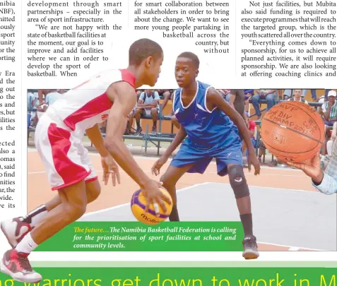  ??  ?? The future…The Namibia Basketball Federation is calling for the prioritisa­tion of sport facilities at school and community levels.