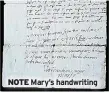  ?? ?? NOTE Mary’s handwritin­g