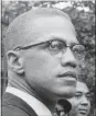  ?? ROBERT HAGGINS - THE AP ?? In this 1963 file photo, Black Nationalis­t leader Malcolm X attends a rally at Lennox Avenue and 115th Street in the Harlem neighborho­od of New York.