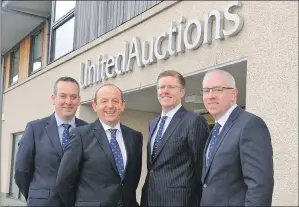  ??  ?? New owners, left to right, John Roberts, George Purves, Christophe­r Sharp and Donald Young.