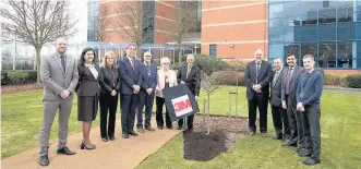  ??  ?? The opening of 3M’s new offices at Charnwood Campus. Included in the picture are: Julie Bushman, executive vice president, internatio­nal operations, HC Shin, vice chair and executive vice president, 3M, the Mayor of Charnwood, Coun Pauline Ranson and Irfan Malik, managing director, 3M United Kingdom.