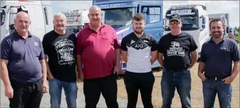  ??  ?? A Nolan Transport drivers’ reunion: Mick Rowe, Owen Redmond, John O’Reilly, Kevin Birney, John Birney and Padraig Doyle.