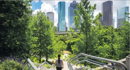  ?? JONNU SINGLETON/SWA GROUP ?? Buffalo Bayou Park is located in downtown Houston, and a great place to work off any extra calories you may have earned enjoying the city’s booming restaurant scene.