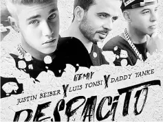  ??  ?? “Despacito”, in a remixed version featuring Justin Bieber, spent its 16th week on the top of Billboard Hot 100 chart in the seven days through Thursday.