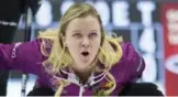  ?? ADRIAN WYLD/THE CANADIAN PRESS ?? Skip Chelsea Carey, from Calgary, won twice in Ottawa on Friday to finish 8-0 in the round robin at the Canadian Olympic curling trials and lock up the first seed.