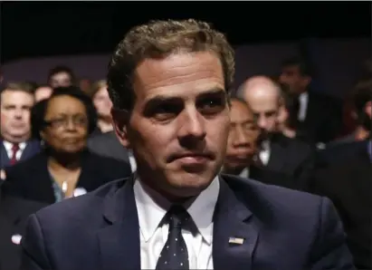  ?? PABLO MARTINEZ MONSIVAIS - THE ASSOCIATED PRESS ?? FILE - In this Oct. 11, 2012, file photo, Hunter Biden waits for the start of the his father’s, Vice President Joe Biden’s, debate at Centre College in Danville, Ky.