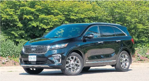  ?? JIM KENZIE FOR THE TORONTO STAR ?? The 2019 edition of the Kia Sorento might be called a third-and-a-half generation model, with some interior improvemen­ts over the third-gen Sorento.