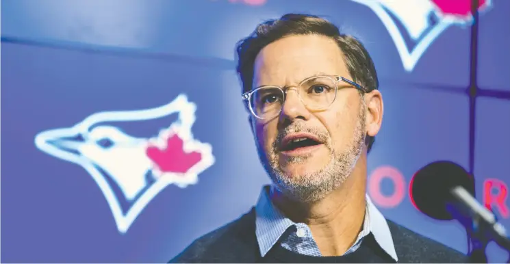  ?? ERNEST DOROSZUK / POSTMEDIA NEWS ?? As teams begin to gear up for off-season trading, Toronto Blue Jays general manager Ross Atkins has made clear he’s in the market for starting pitchers.
