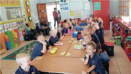  ??  ?? THIS picture, taken at a primary school in Schweizer-Reneke, went viral on social media.