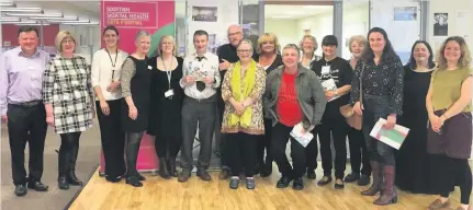  ??  ?? Lets talk about it A group at Johnstone Job Centre Plus displayed their poetry talents