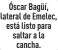  ??  ?? Óscar Bagüí, lateral de Emelec, está listo para saltar a la cancha.