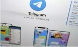  ?? ?? The website of the Telegram messaging app is seen on a notebook screen in 2022.