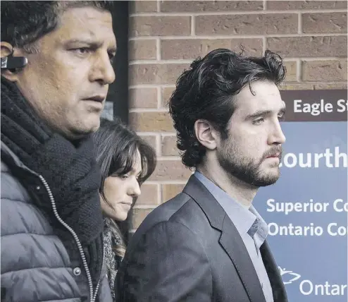  ?? CHRISTOPHE­R KATSAROV / THE CANADIAN PRESS ?? Marco Muzzo, right, received a 10-year sentence after pleading guilty to killing three children and their grandfathe­r while driving drunk. A judge says recent high-profile cases such as Muzzo’s have establishe­d new precedents.