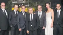  ?? P H I L I P P E C A S G R A I N ?? Guy Côté, Alexandre L’Heureux, Bertrand Cesvet, John Zeppetelli, Alexandre Taillefer, Debbie Zakaib and François Dufresne bask in the glow of the recent 2015 MAC Ball.