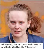  ?? ?? Kirsten Robb’s car crashed into Brian and Kate Worth’s BMW head-on