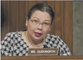  ?? CAROLYN KASTER/AP FILE ?? Sen. Tammy Duckworth, D-Ill., said Wednesday that “what happened in East Palestine [Ohio] could have just as easily happened in Illinois.”