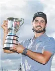  ??  ?? Mexico's Abraham Ancer with the Stonehaven Cup.