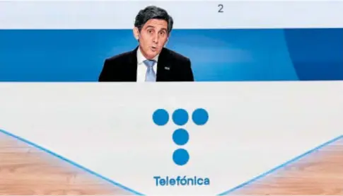  ?? // AFP ?? El presidente de Telefónica, José María Álvarez-Pallete, en junta de accionista­s