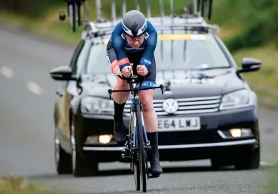  ??  ?? Katie Archibald during her drama-free ride at the British National Road Championsh­ips