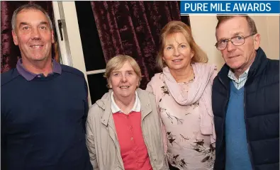  ??  ?? Ben and Christine Lennon with Nuala and Jimmy Farrell at the Pure Mile Awards at the Brooklodge Hotel.