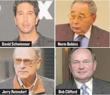  ??  ?? David Schwimmer Jerry Reinsdorf Norm Bobins Bob Clifford