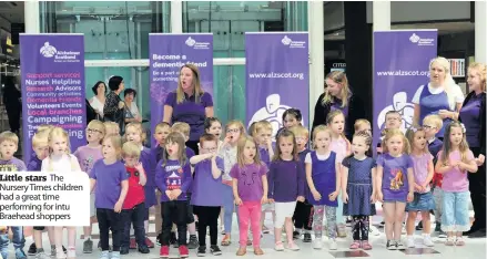  ??  ?? Little stars The Nursery Times children had a great time performing for intu Braehead shoppers