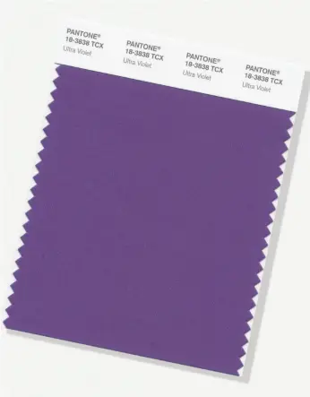  ?? AP PHOTO BY PANTONE COLOR INSTITUTE ?? This image provided by the Pantone Color Institute shows the Pantone Color of the Year for 2018, called Ultra Violet.