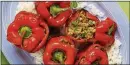  ?? DEB LINDSEY / WASHINGTON POST ?? LentilStuf­fed Bell Peppers.