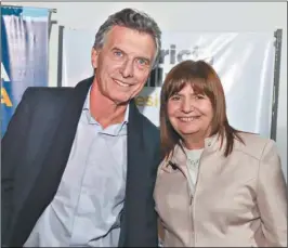  ?? CEDOC PERFIL ?? CON MAURICIO MACRI. La candidata subió una foto junto a Macri para disipar rumores. Además se espera que el expresiden­te esté presente en el cierre en Río Cuarto.