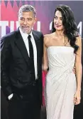  ?? ?? ŷ Im Anflug: Clooney (i. Bild mit Gattin Amal) nächste Woche in Wien.