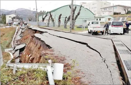  ?? FB ?? The aftermath of a 7.4 magnitude earthquake, which hit Japan’s Ishikawa Prefecture on January 2.