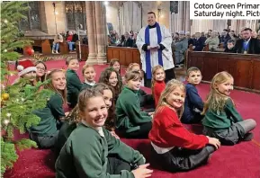 ?? ?? Coton Green Primary School students sang at the Mayor of Tamworth’s carol concert at St Editha’s on Saturday night. Pictures by Rob Tanner