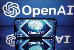  ?? GETTY IMAGES ?? This picture taken on Jan. 23 in Toulouse, southweste­rn France, shows screens displaying the logos of OpenAI and ChatGPT. ChatGPT is a conversati­onal artificial intelligen­ce software applicatio­n developed by OpenAI.