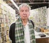  ?? LM Otero/Associated Press ?? Pulitzer Prize-winning author Larry McMurtry poses at his bookstore in Archer City in 2014. His personal estate will be auctioned May 29 at Vogt Auction Galleries in San Antonio.
