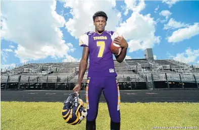  ??  ?? Lamar Jackson, seen in his playing days at Boynton Beach High, is from across the county line in Pompano Beach. JIM RASSOL/STAFF FILE PHOTO