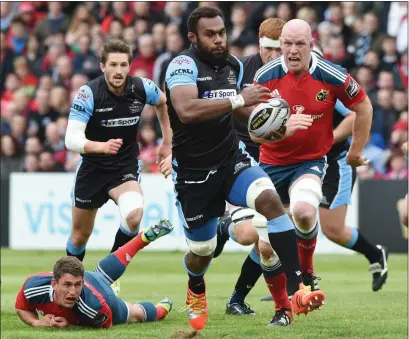 ??  ?? Leone Nakarawa during Glasgow’s PRO12 Grand Final win against Munster