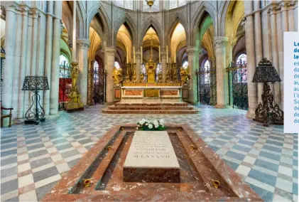  ?? ?? Le tombeau de Guillaume le Conquérant est installé dans le choeur de l’abbaye aux Hommes, au sein de l’abbatiale Saint-Étienne de Caen, depuis plus de 900 ans.